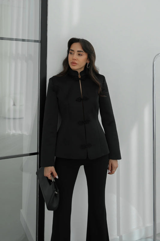 Black Napoleon Satin Jacket