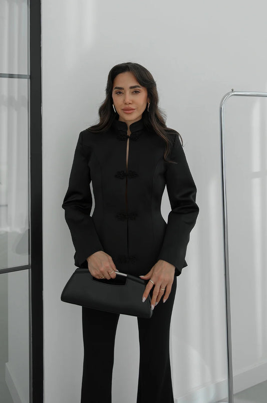 Black Napoleon Satin Jacket