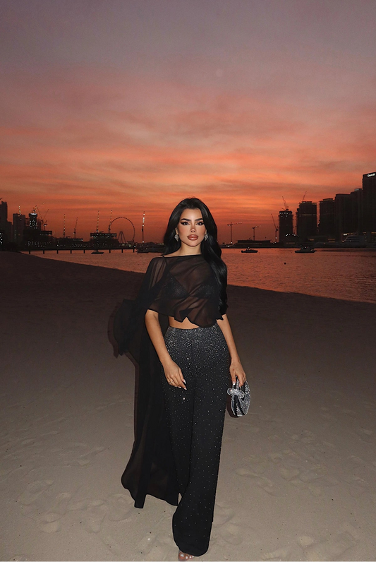 Black Shynix Embellished Trousers