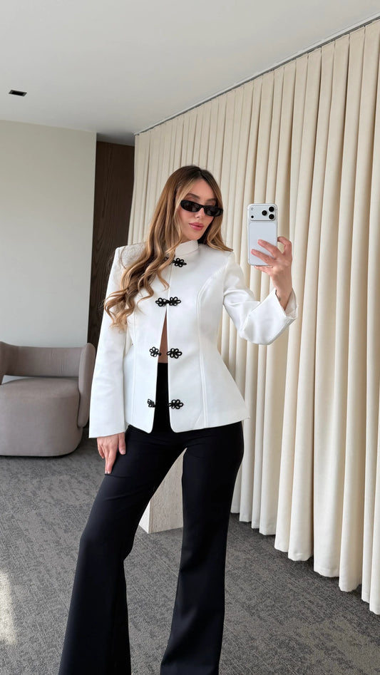 White Napoleon Satin Jacket