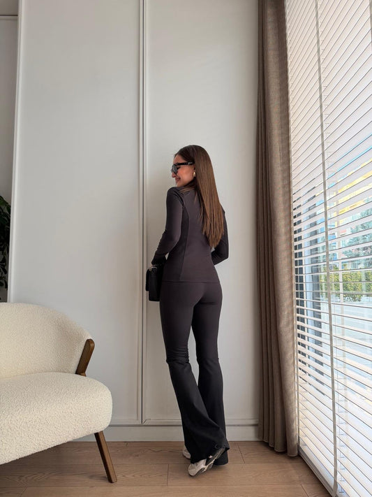 Black Cotton Three-Piece Suit