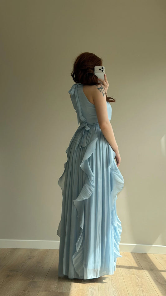 Passion Ruffle Baby Blue Dress