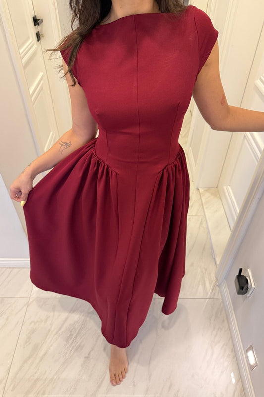 Waist-fit Balloon Dress