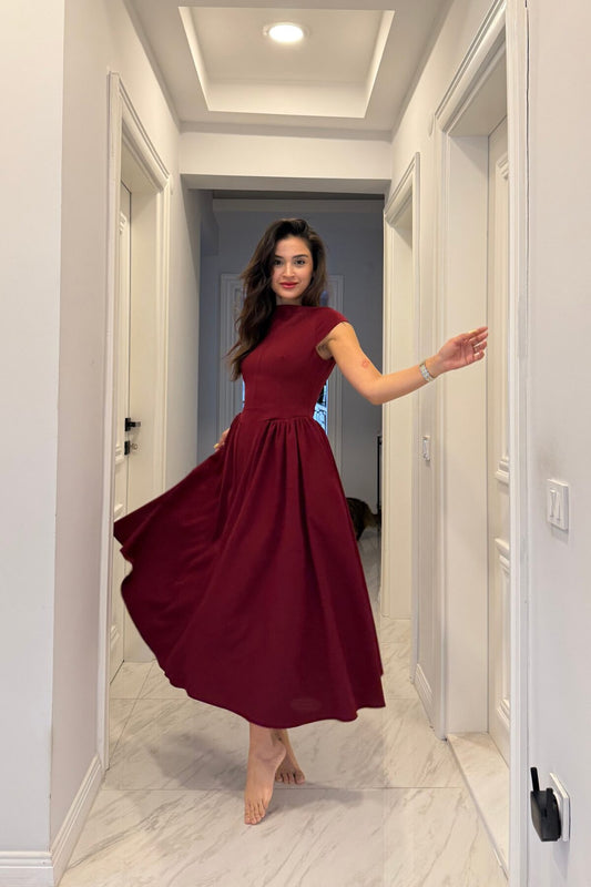 Waist-fit Balloon Dress