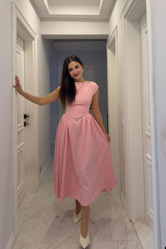 Waist-fit Balloon Dress