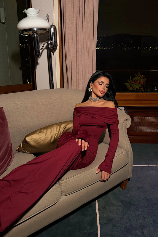 Cherry Red Eywa Long Dress