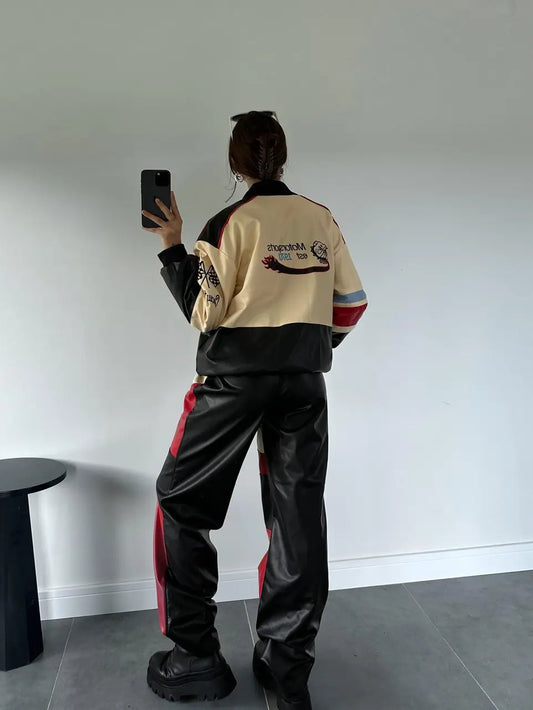 جاكيت جلد فاخر لرياضة السيارات في نيويورك