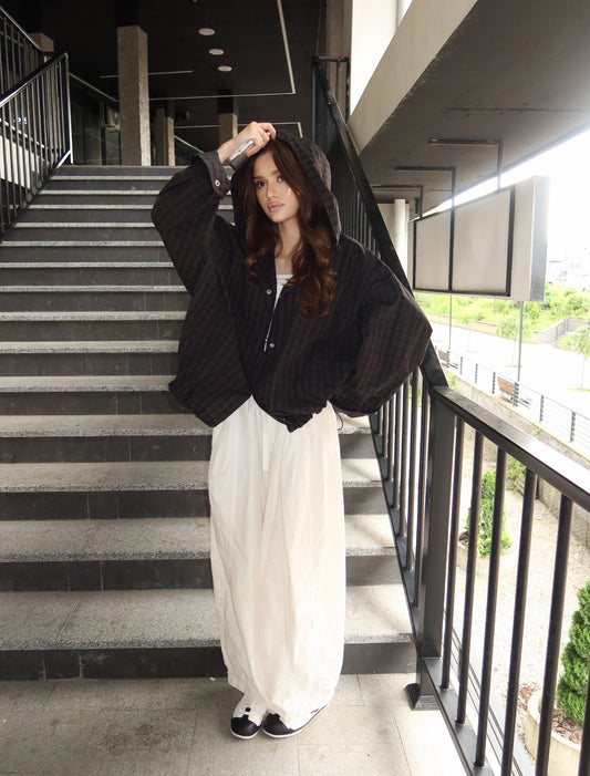 Romy Plaid Hooded Jacket