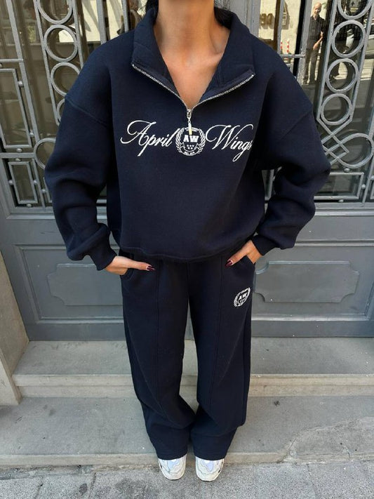 Wings Raised Navy Blue Tracksuit