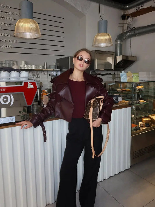 Brand Model Premium Quality Claret Red Jacket