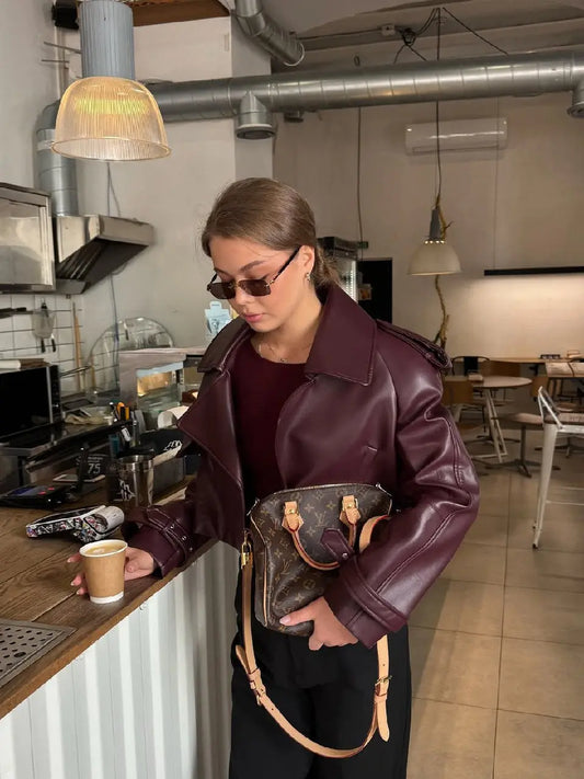 Brand Model Premium Quality Claret Red Jacket ARVERNA