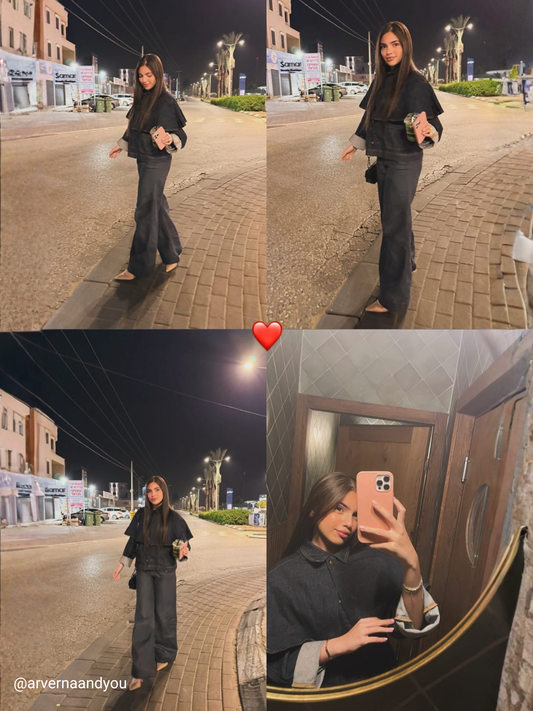 DENIM JACKET WITH CAPE DETAIL