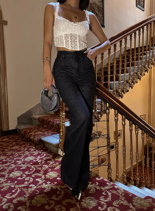 Gallogi with Silver Glitter Jeans