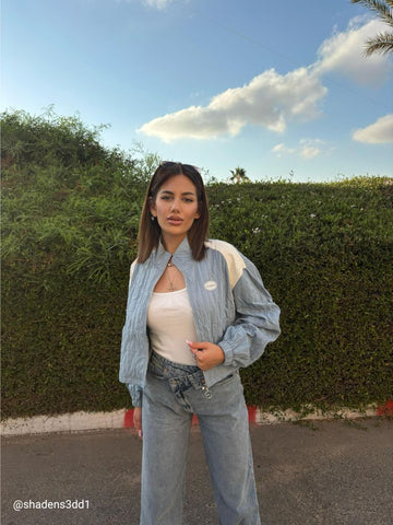 YUU Retro Girl Stitching Brand Jacket