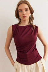 SIDE SHIRT COTTON STRAPS ECRU BLOUSE