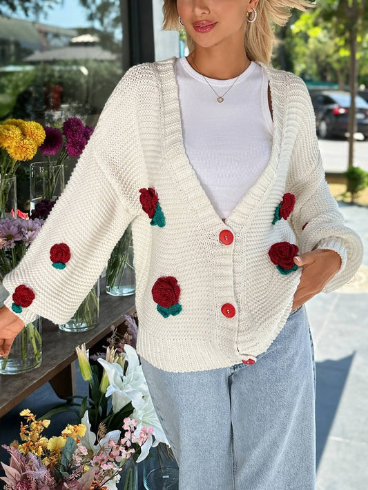 Red Rose Cardigan