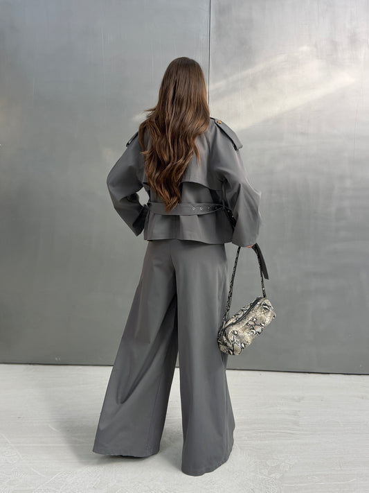 Double-Breasted Trench Set