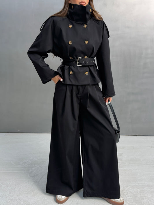 Double-Breasted Trench Set