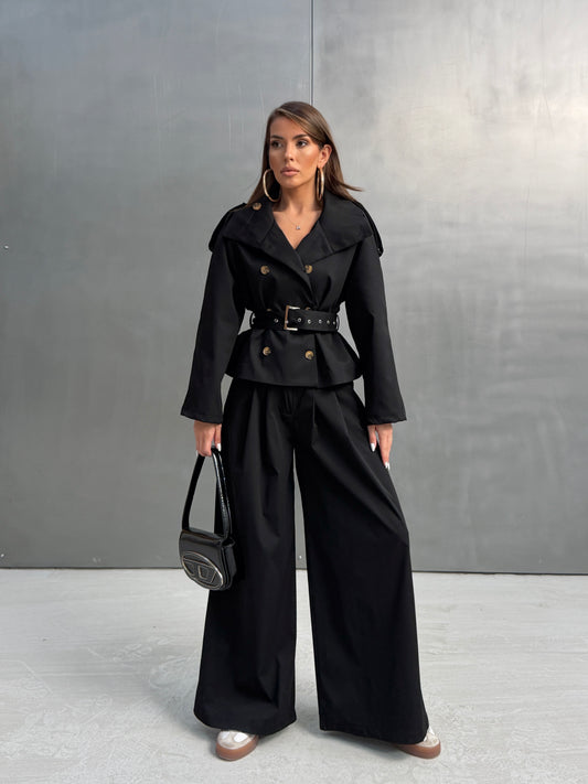 Double-Breasted Trench Set