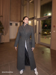 Tailored Longline Charcoal Grey  Coat