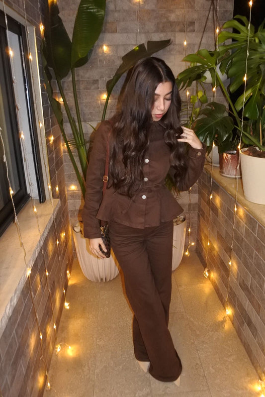 Brown Denim Suit