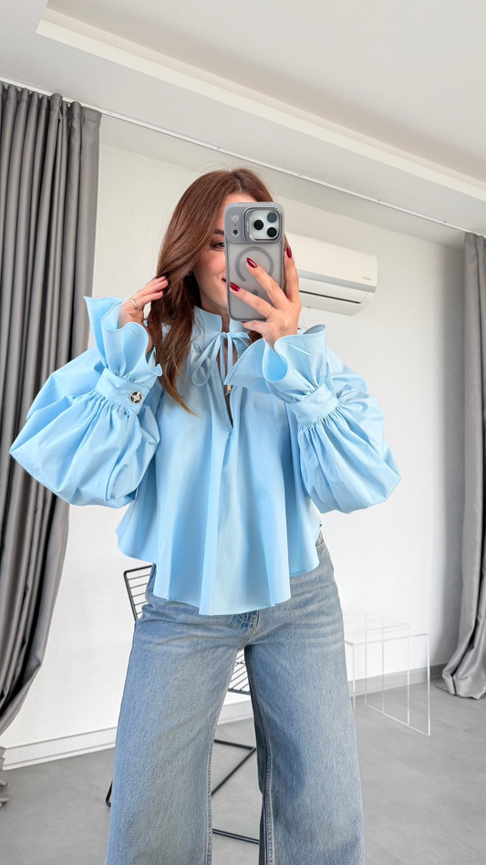 With Collar Tie Detail Shirt