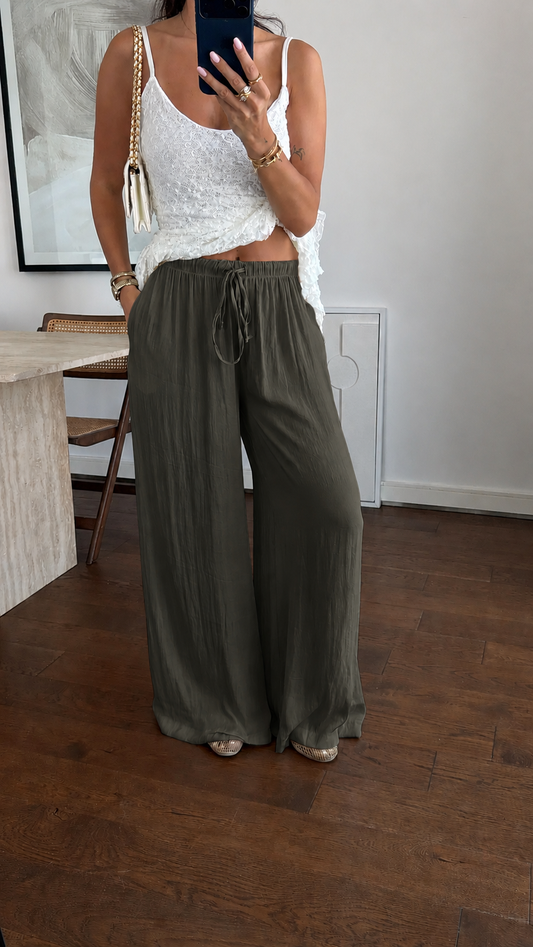 HIGH-WAISTED LOOSE-FIT PANTS