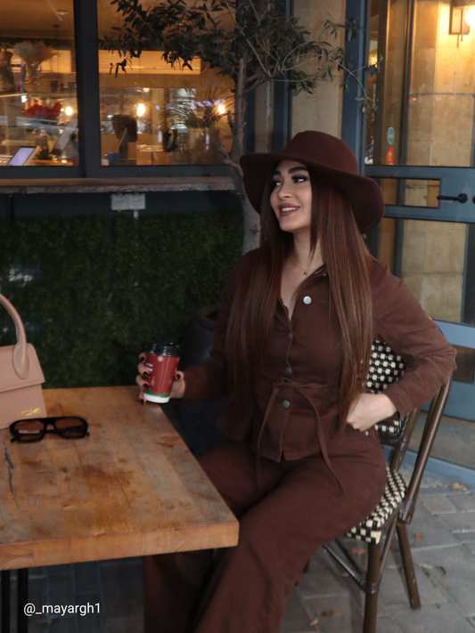 بدلة جينز بنية