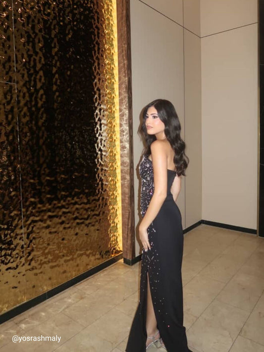 Luxury Strapless Stone Evening Dress ARVERNA