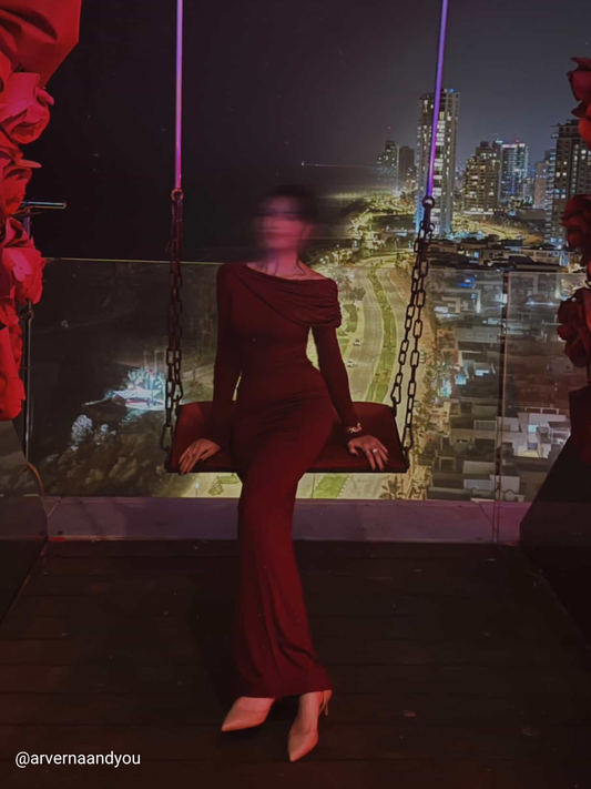 Cherry Red Eywa Long Dress