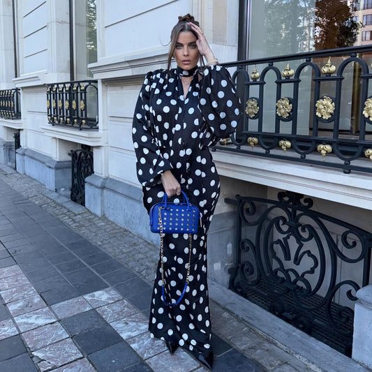 The Polka Black Maxi Dress