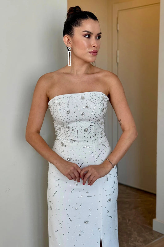 Luxury Strapless Stone Evening Dress ARVERNA