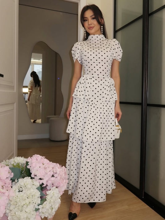 WHITE RUFFLED CORSET DETAIL DRESS