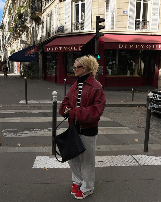 ARVERNA Oversized Contrast Red Jacket