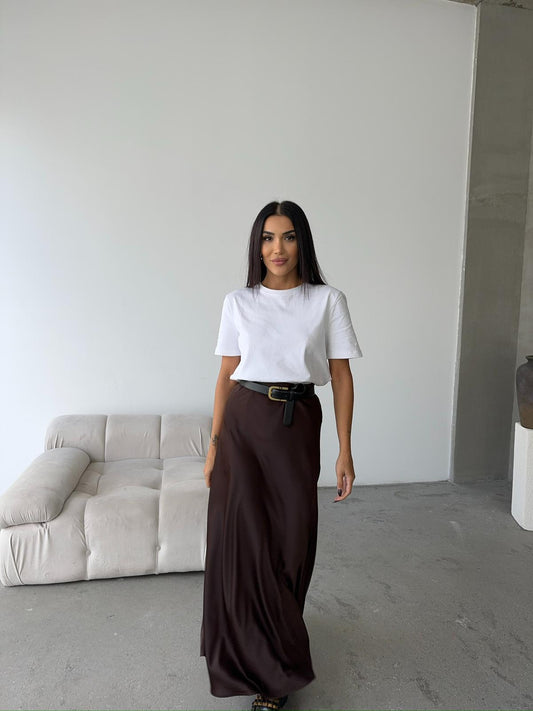 Elegant Satin Bias Skirt