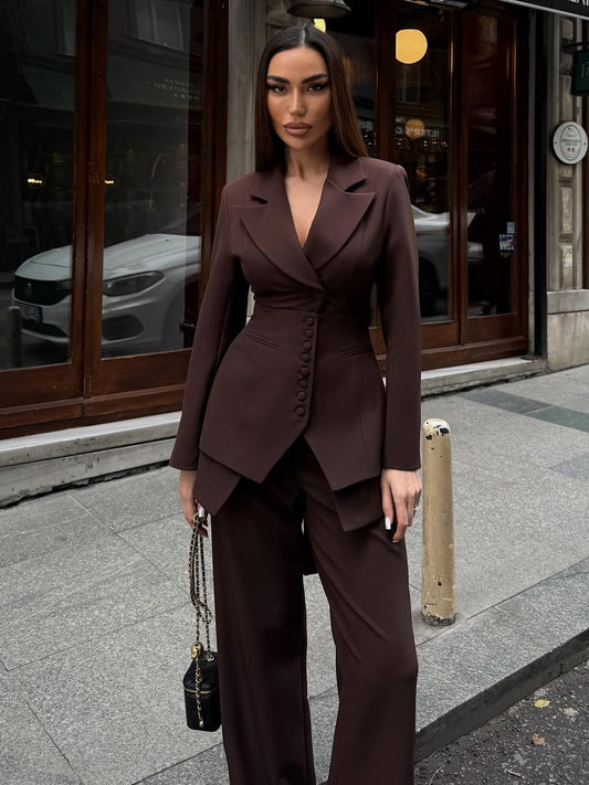 Brown Sansey Three-Piece Design Set