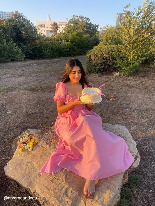 Waist Bird Eye Detail U Neck Corset Midi Dress