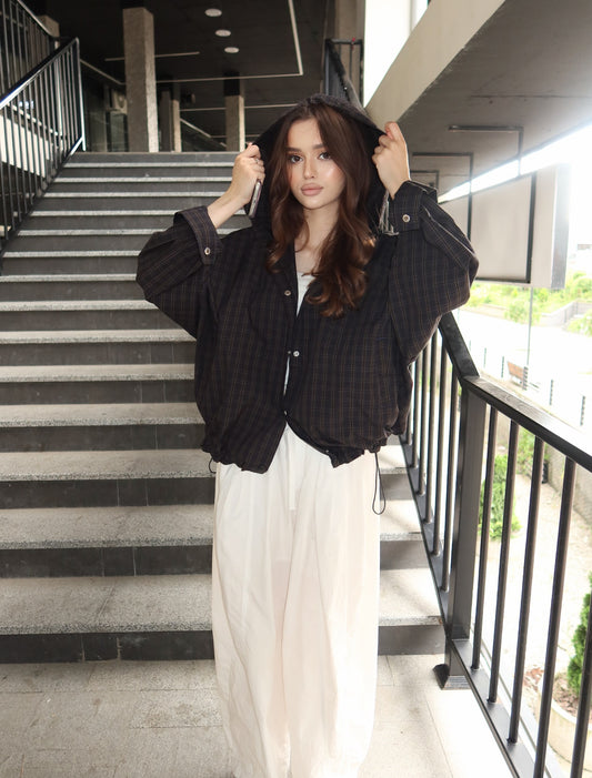 Romy Plaid Hooded Jacket