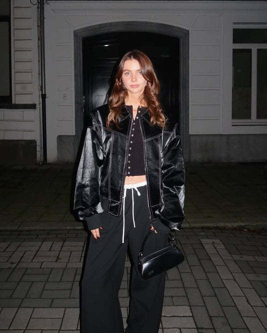 ARVERNA Oversized Contrast Black Jacket