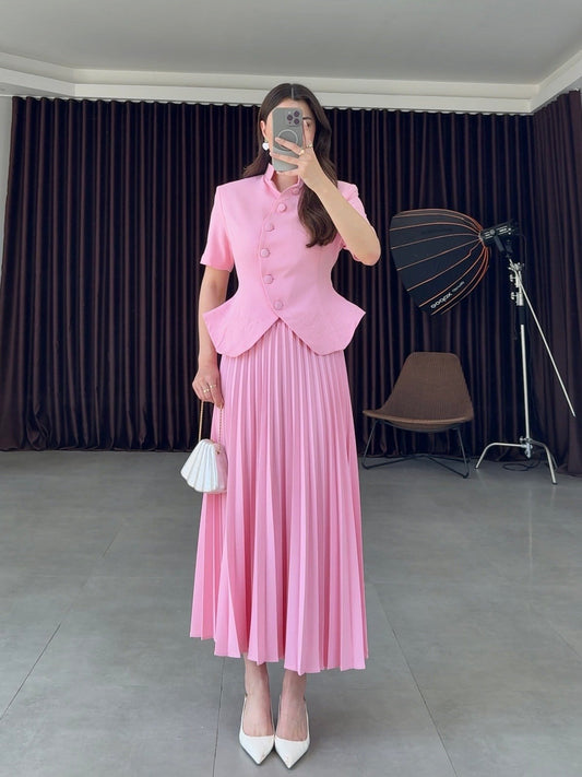 Pink Pleated Set