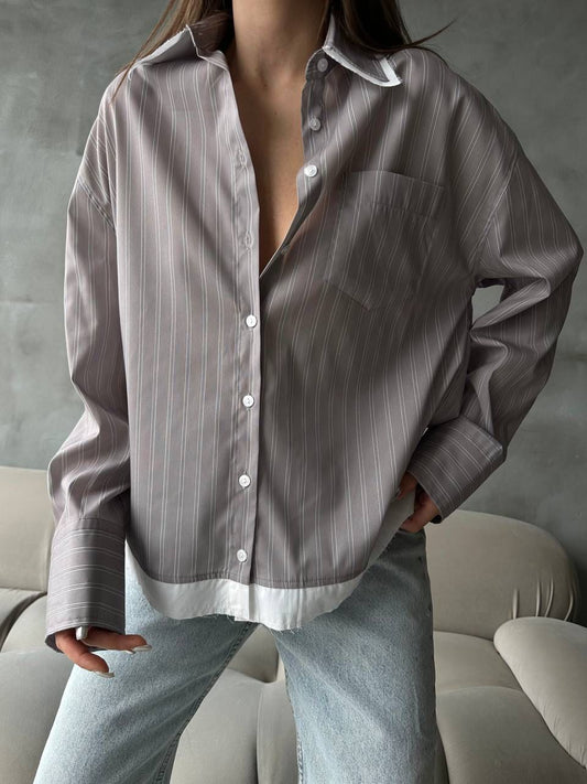 Shirt with Contrast Stripes