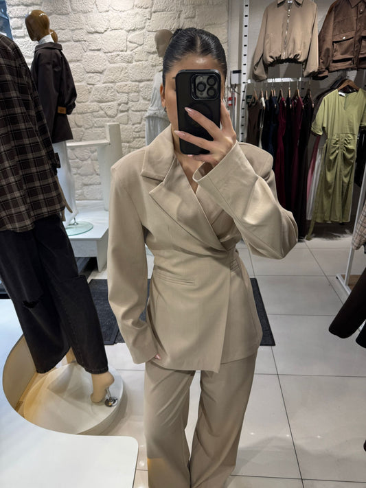 Elegant Beige 2 Piece Suit