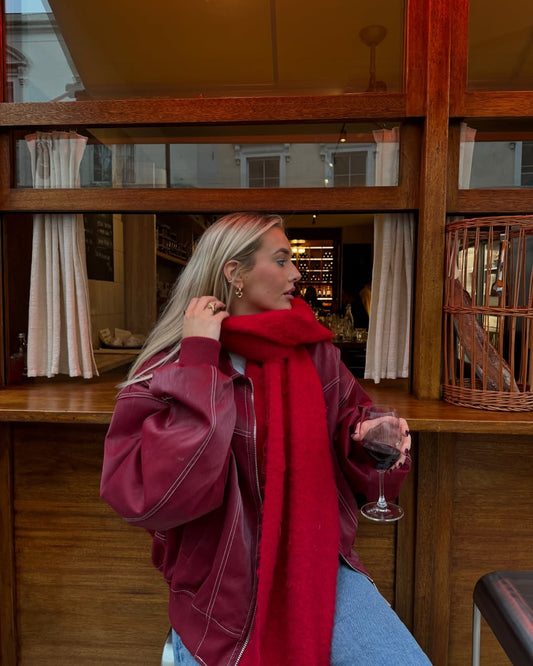 ARVERNA Oversized Contrast Red Jacket