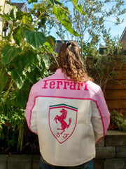 Formula1 Ferrari Pink Leather Jacket