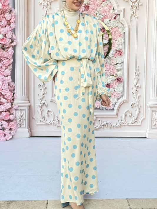 The Polka Baby Blue Maxi Dress