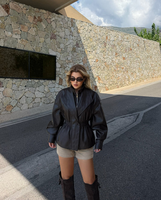 Valeria Black Leather Jacket