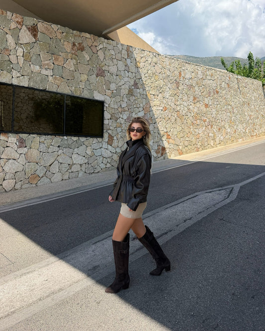 Valeria Black Leather Jacket