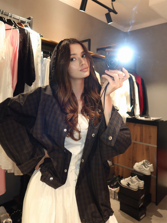 Romy Plaid Hooded Jacket