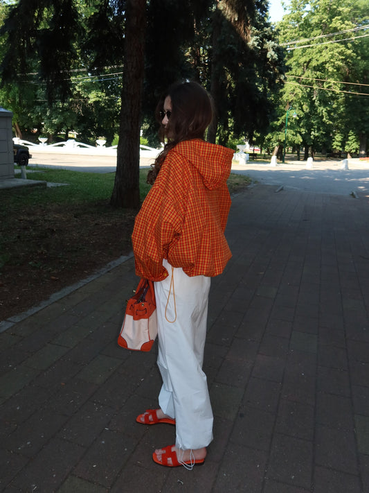 Romy Plaid Hooded Jacket