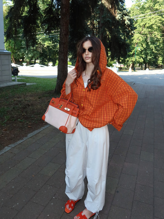 Romy Plaid Hooded Jacket